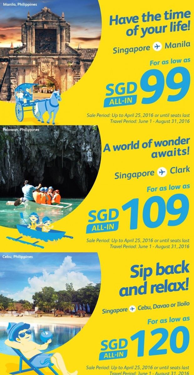 Fly to Philippines via Cebu Pacific from SGD99