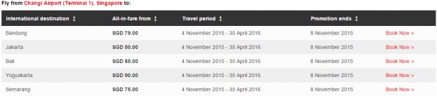 Fly direct from Singapore to Yogyakarta / Semarang / Bali / Bandung / Jakarta 2