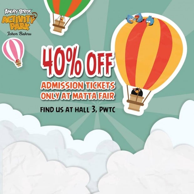 40% Off Admission Tickets to Angry Birds Activity Park in MATTA Fair