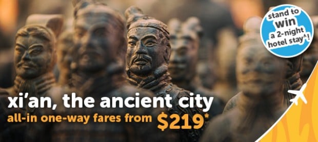 Book a Flight to Xian from SGD 219 and Stand to Win a 2 Night Hotel Stay from TigerAir