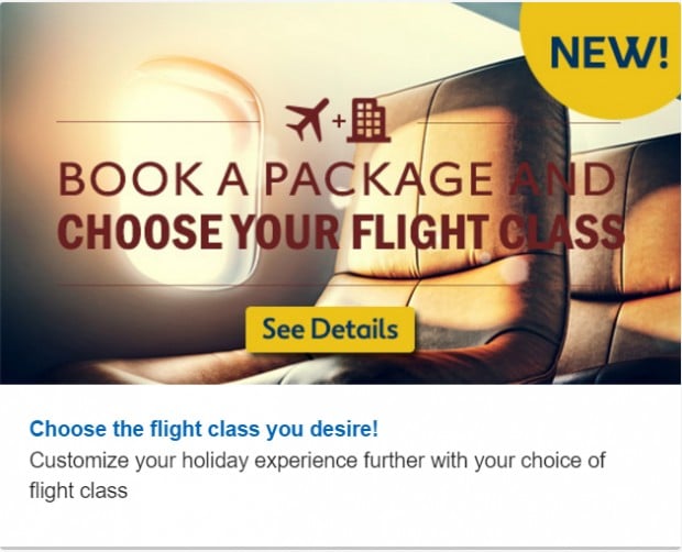 Book a Package & Choose Your Flight Class 1