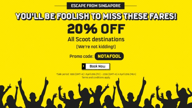 Don't be a Fool this April and Scoot with 20% Off now!