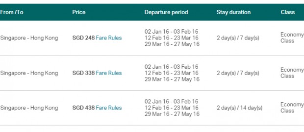 Flash Sales to Hong Kong from SGD248 all-inclusive