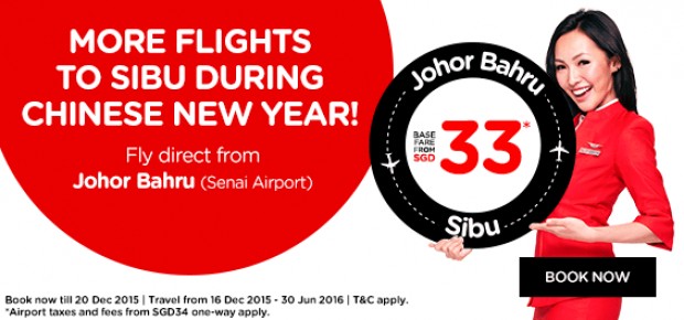 More Flights to Sibu during Chinese New Year! from SGD 33