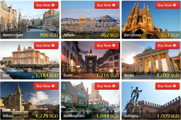 Special Offers to Europe from SGD 851 2