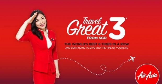 Travel with Great Fares from SGD3 with AirAsia