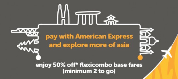 Enjoy 50% Off Flexicombo Base Fares with American Express and TigerAir
