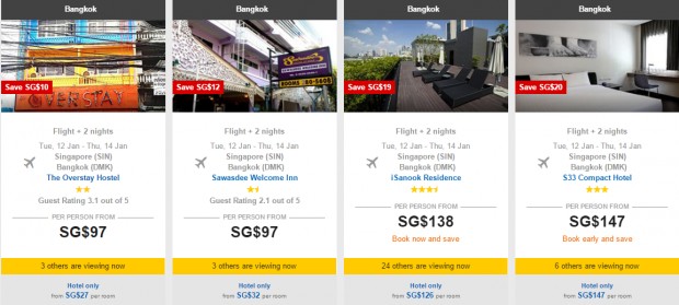 Real Low Fares! 3D2N Hotel + Flight + Tax from SGD 95 / pax 2
