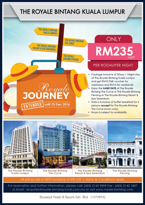 Explore Royale Package from The Royale Bintang from RM 235