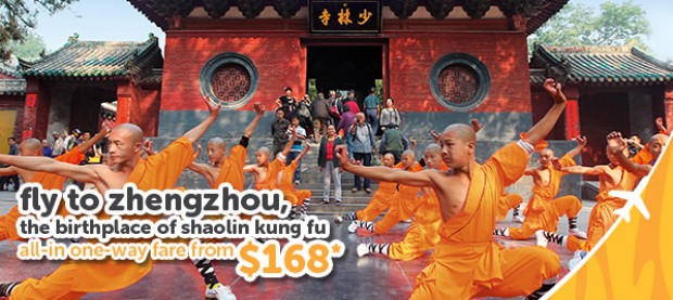 Fly to Zhengzhou from SGD168 with TigerAir