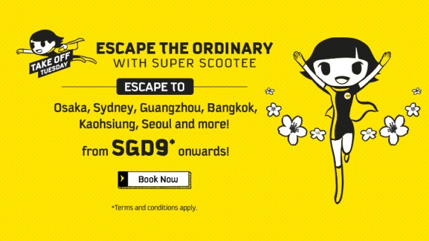 Escape to Osaka, Sydney, Guangzhou, Bangkok, Seoul & more! Cheap fares from SGD9 onwards