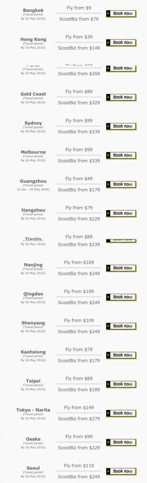 Escape to Osaka, Sydney, Guangzhou, Bangkok, Seoul & more! Cheap fares from SGD9 onwards 2