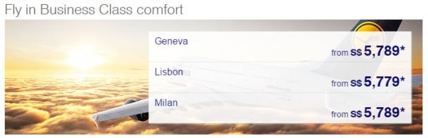 Business Class Offer to Europe