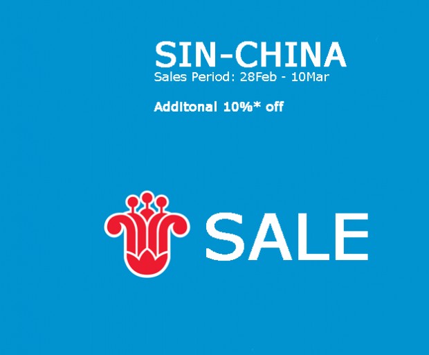 10% Off to China from China Southern Airlines