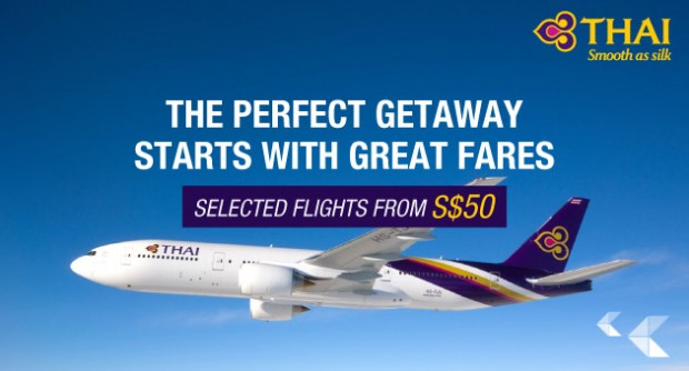 Perfect Getaway Fares from SGD 50 with Thai Airways and Hutchgo SG