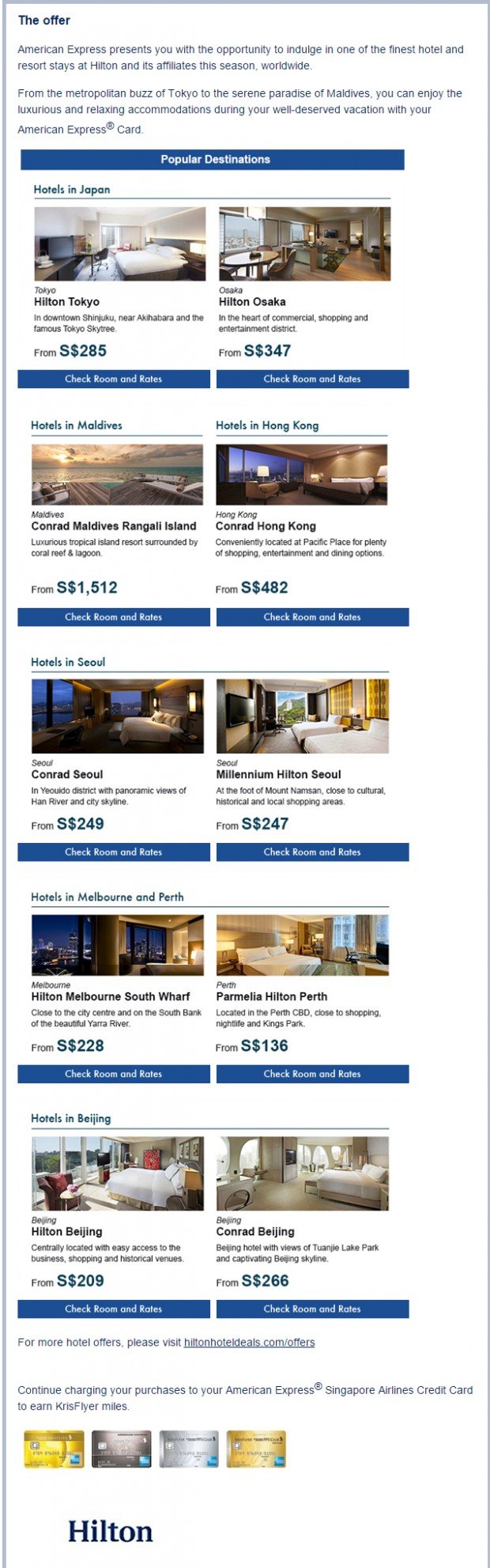 Experience Hilton Hotels with your American Express Credit card 2