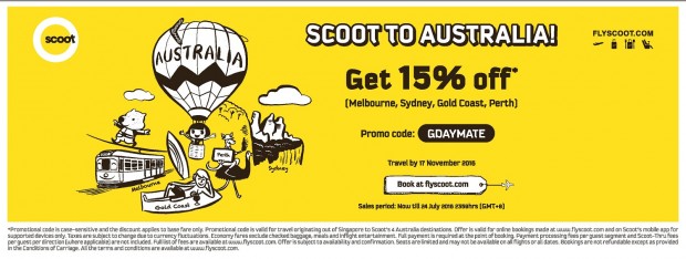 Scoot to Australia and Enjoy 15% Off Airfares