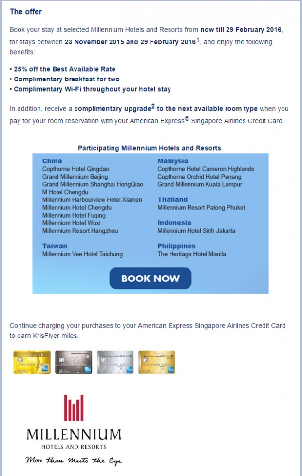 Take Flight & unwind with delightful experience from Millennium Hotels and Resorts With American Express Credit Card 2