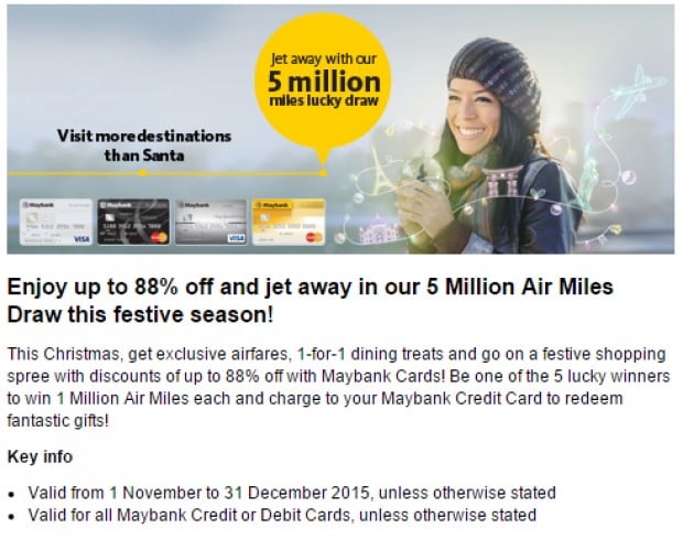 Enjoy up to 88% off and jet away in 5 Million Air Miles! draw this festive Season
