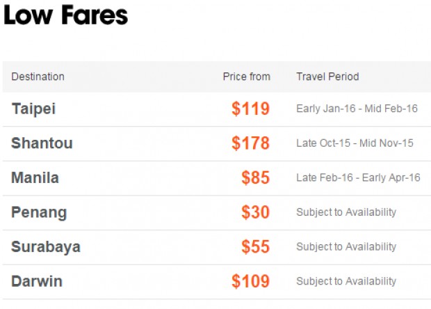 Jetstar low fares 2