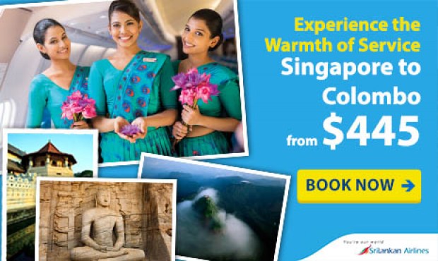 Fly to Colombo from SGD445 with CheapTickets and SriLankan Airlines