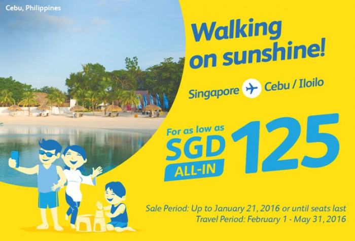 Fly from Singapore to Cebu / Iloilo for as low as SGD 125 all - in