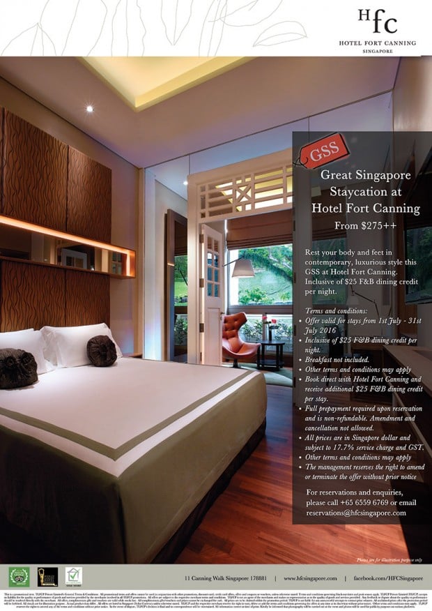 Great Singapore Staycation at Hotel Fort Canning from SGD275