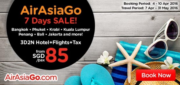 7 Days Sale Starting from SGD 85 with AirAsiaGo