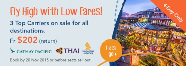 Fly High with Low Fares! Big offers to 3 top airlines!