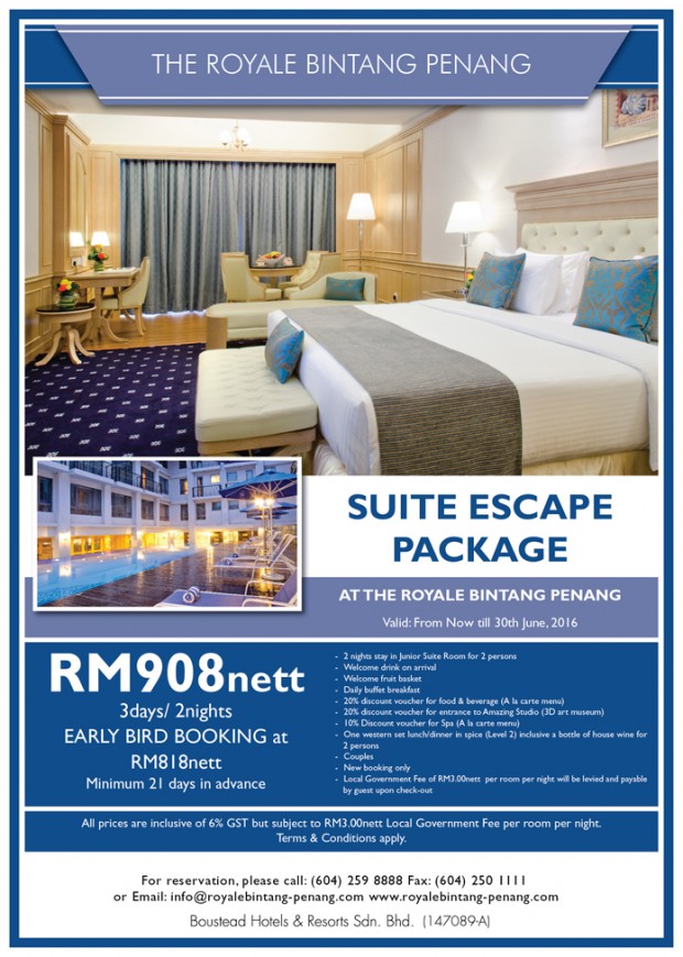Suite Escape Package from The Royal Bintang Penang
