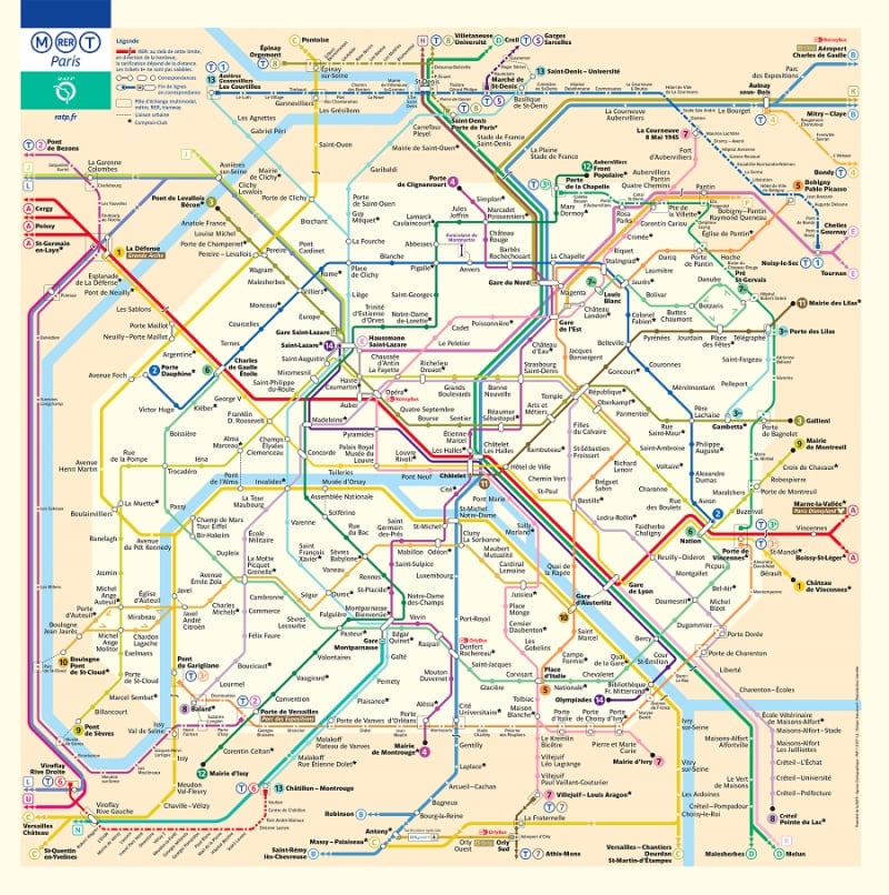Bản đồ các trạm tàu phương tiện công cộng Châu Âu