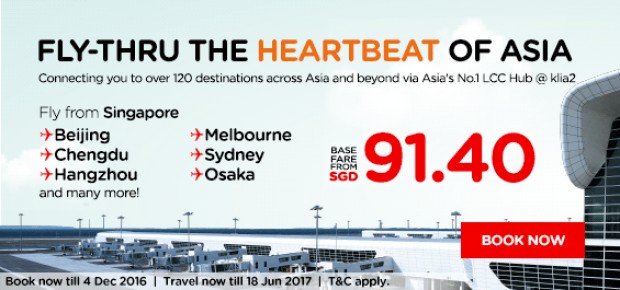 Fly thru the Hartbeat of Asia from SGD91.40 with AirAsia
