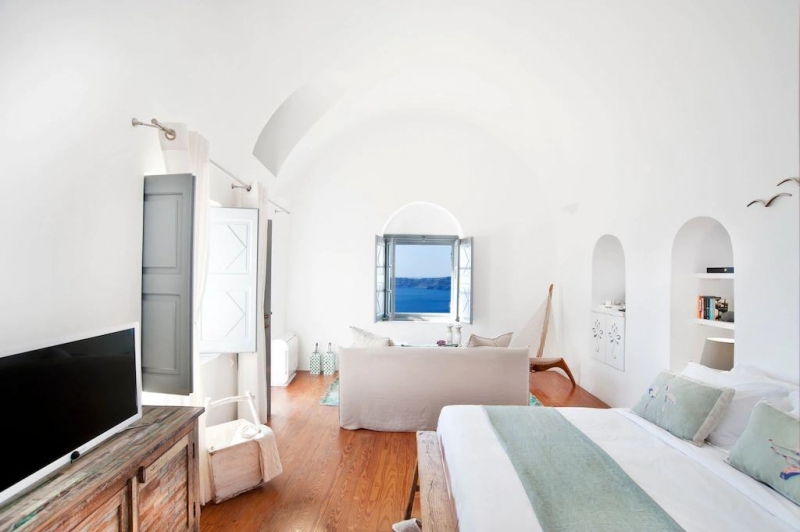 Villa interiors in Firostefani, Santorini