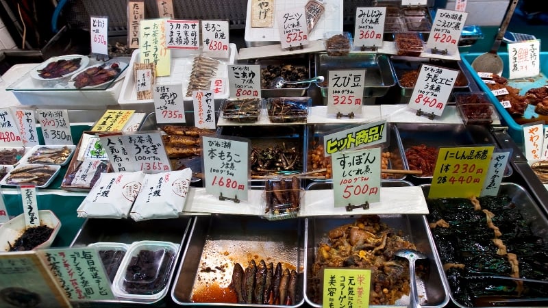 nishiki market, kyoto, japan