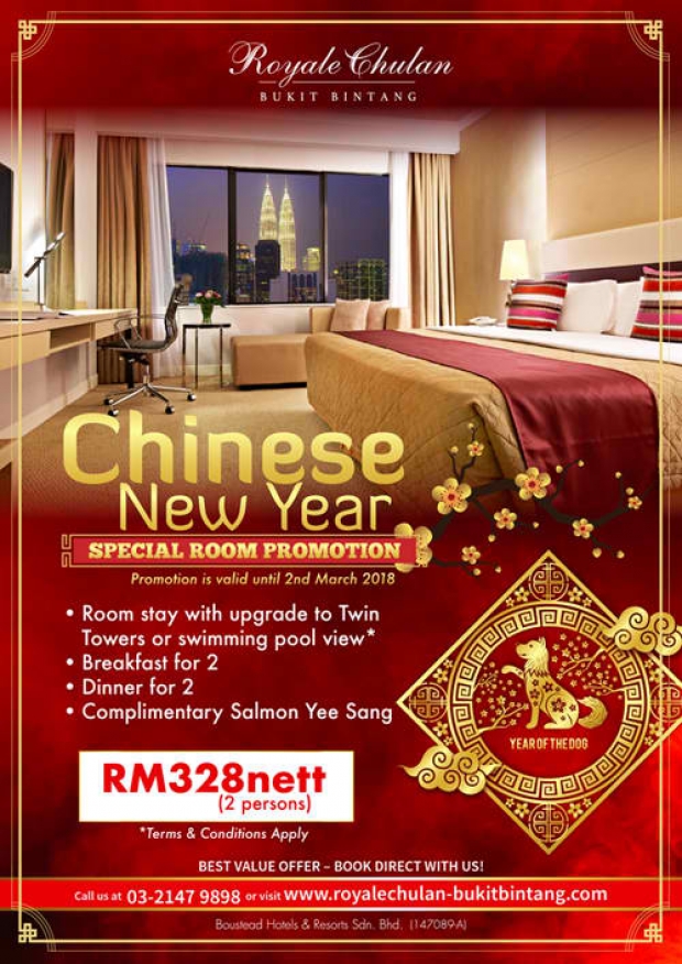 Chinese New Year Special Room Promotion from RM328 in Royale Chulan Bukit Bintang