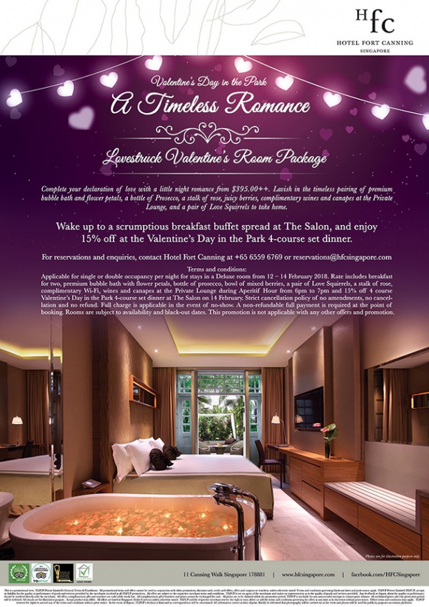 Valentine's Day in the Park Offer in Hotel Fort Canning from SGD395