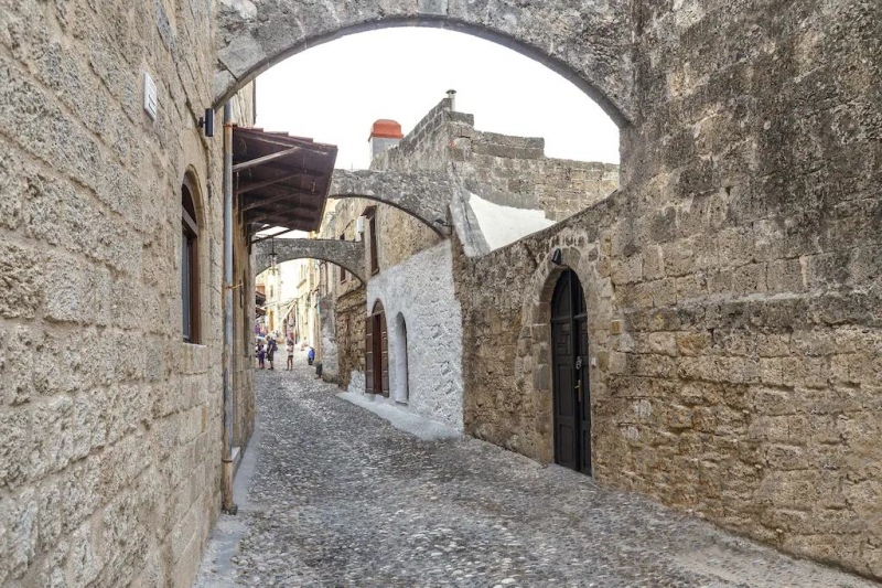 Outside a villa in Medieval Old Town in Rhodes