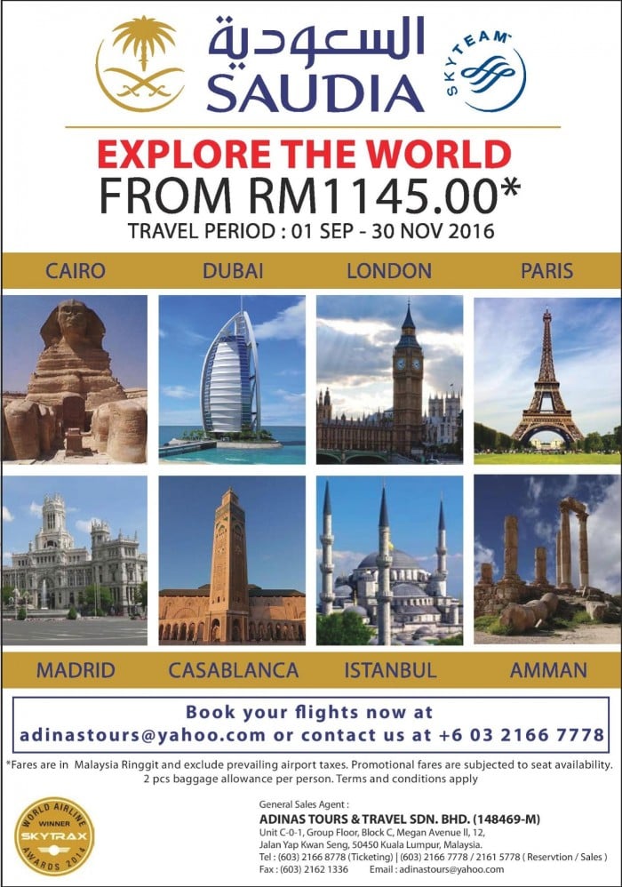 kuala lumpur europe flight deal RM1145