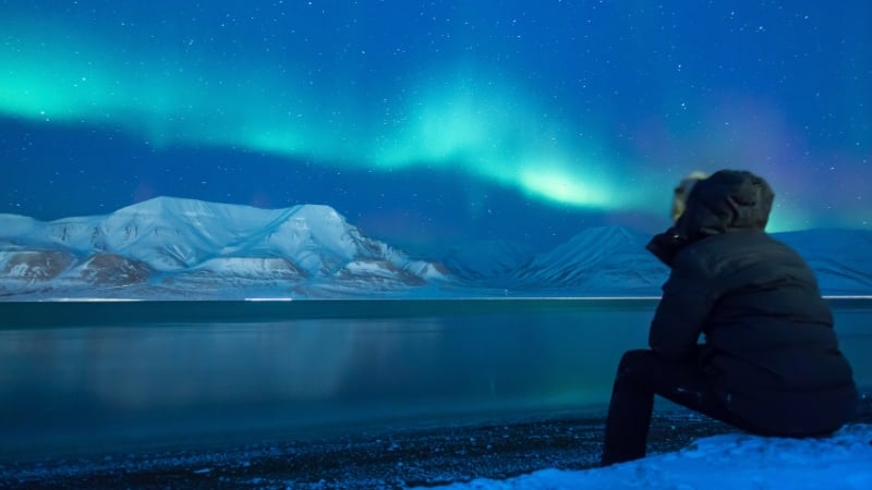 northern lights in svalbard