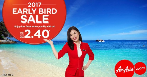Be Early and Book your Flight to AirAsia's Destinations from SGD2.40