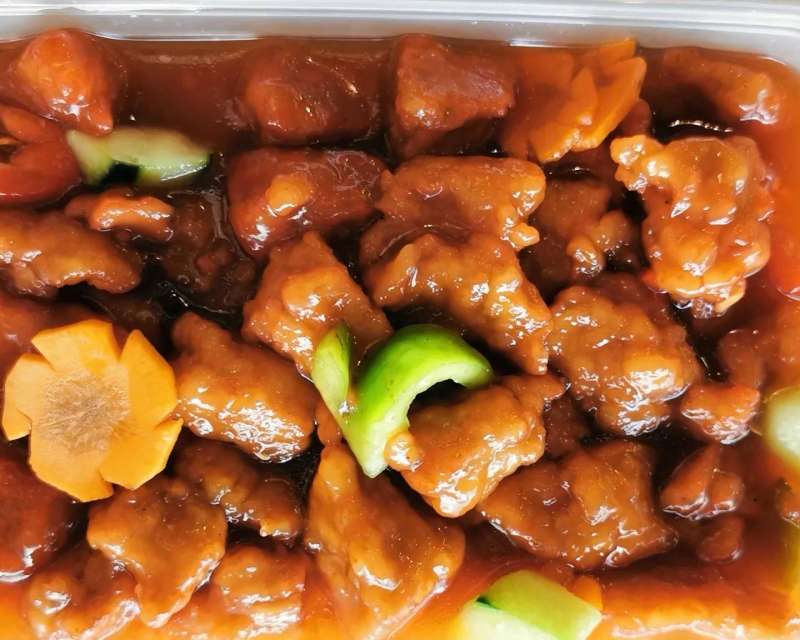 Harvesters Vegetarian best-selling vegan sweet and sour unpork