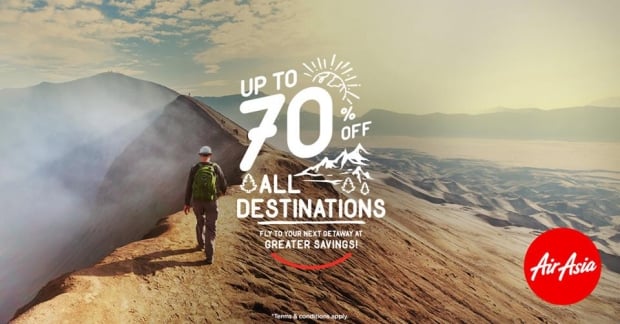Up to 70% off All Destinations when you Fly with AirAsia