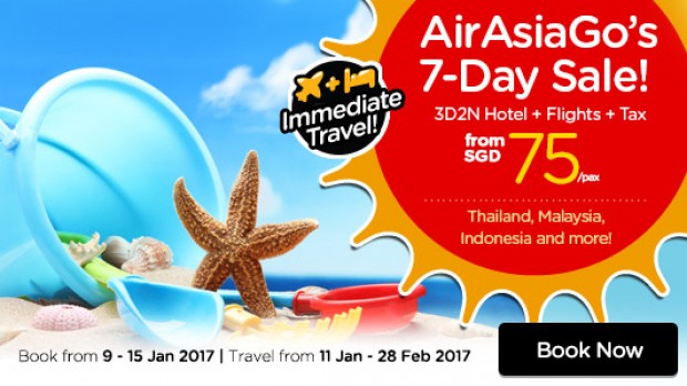 7 Day Sale | AirAsiaGo Travel Package from SGD75