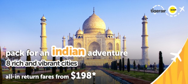 Explore More of India on Flights with Tigerair from SGD198*