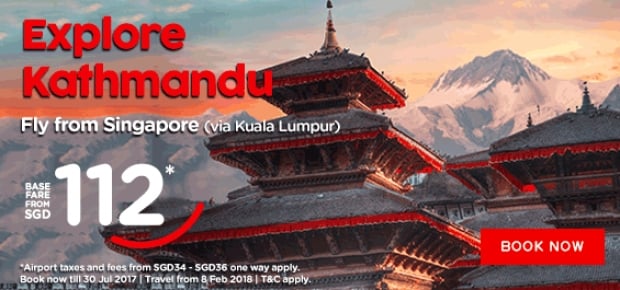 Explore Kathmandu from SGD 112 with AirAsia