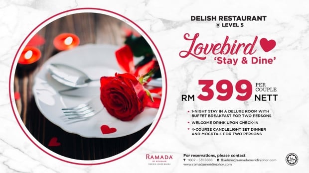 Lovebird Stay and Dine Offer at Ramada Meridin Johor
