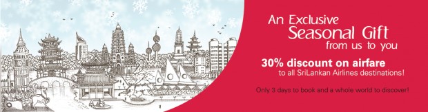 An Exclusive Seasonal Gift with 30% Off Flights on SriLankan Airlines