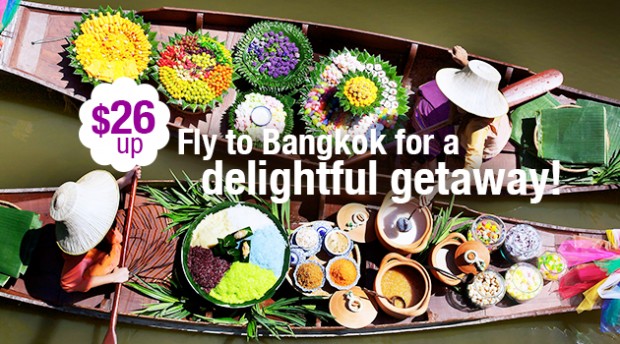 Fly to Bangkok with Flights from SGD26 via hutchgo.com