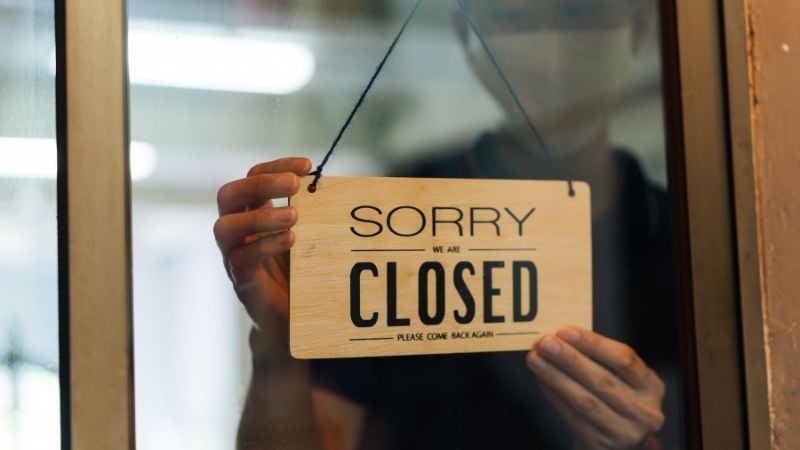 we are closed sign