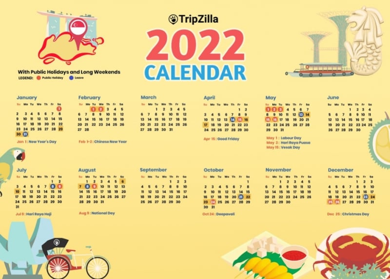 Ou Holiday Calendar 2022 8 Long Weekends In Singapore In 2022 (Bonus Calendar & Cheatsheet)